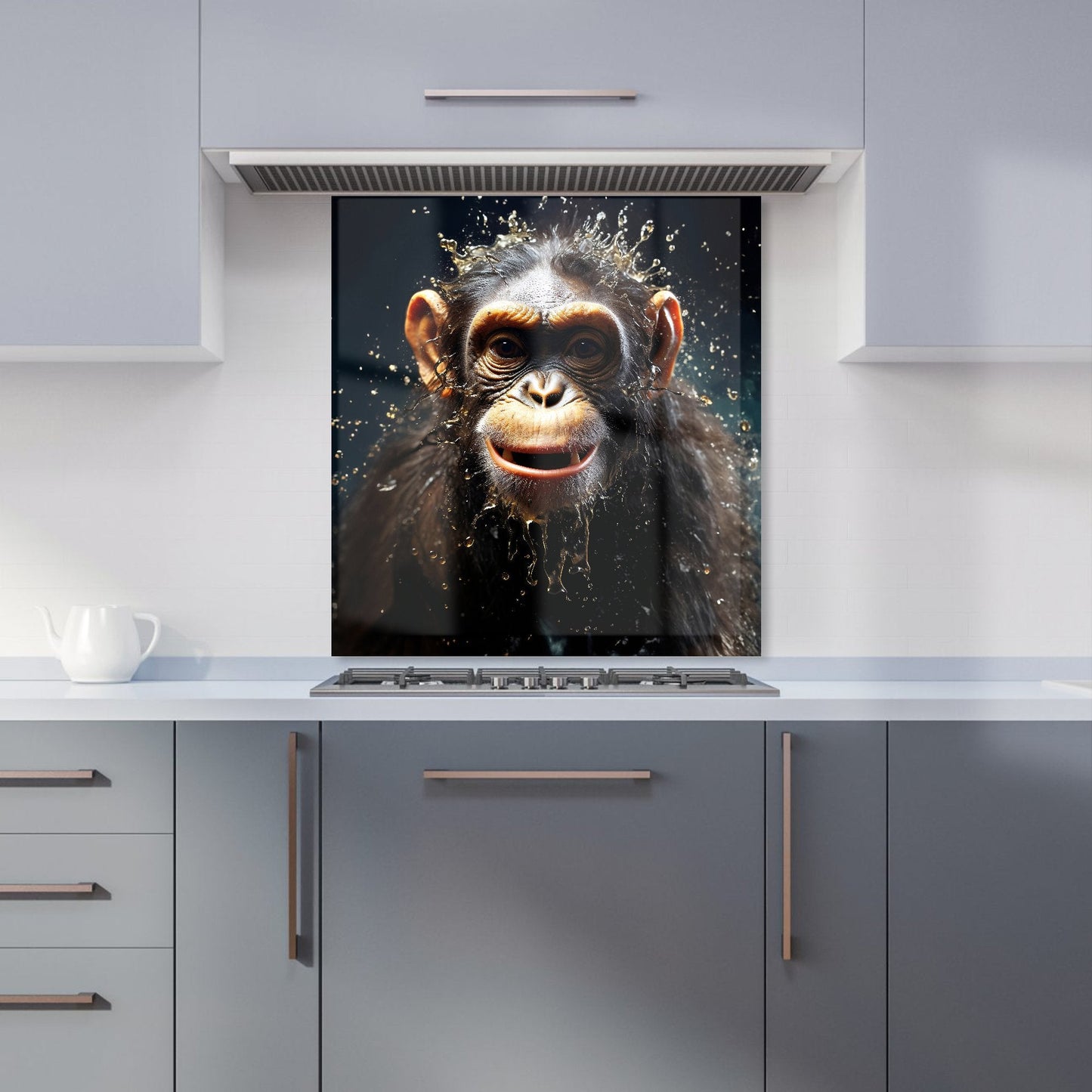 Realistic Monkey Face Splashart Kitchen Splashback