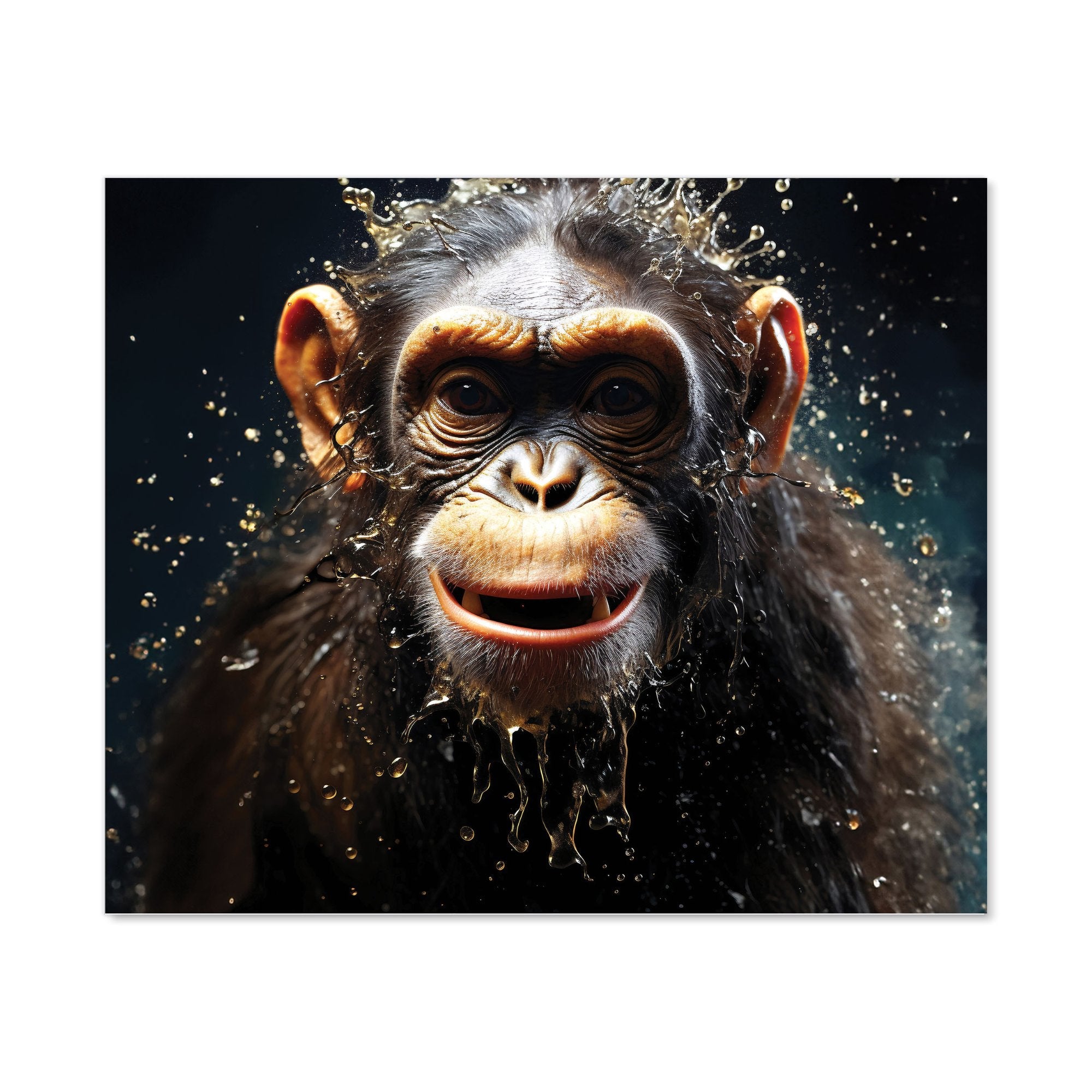 Realistic Monkey Face Splashart Kitchen Splashback
