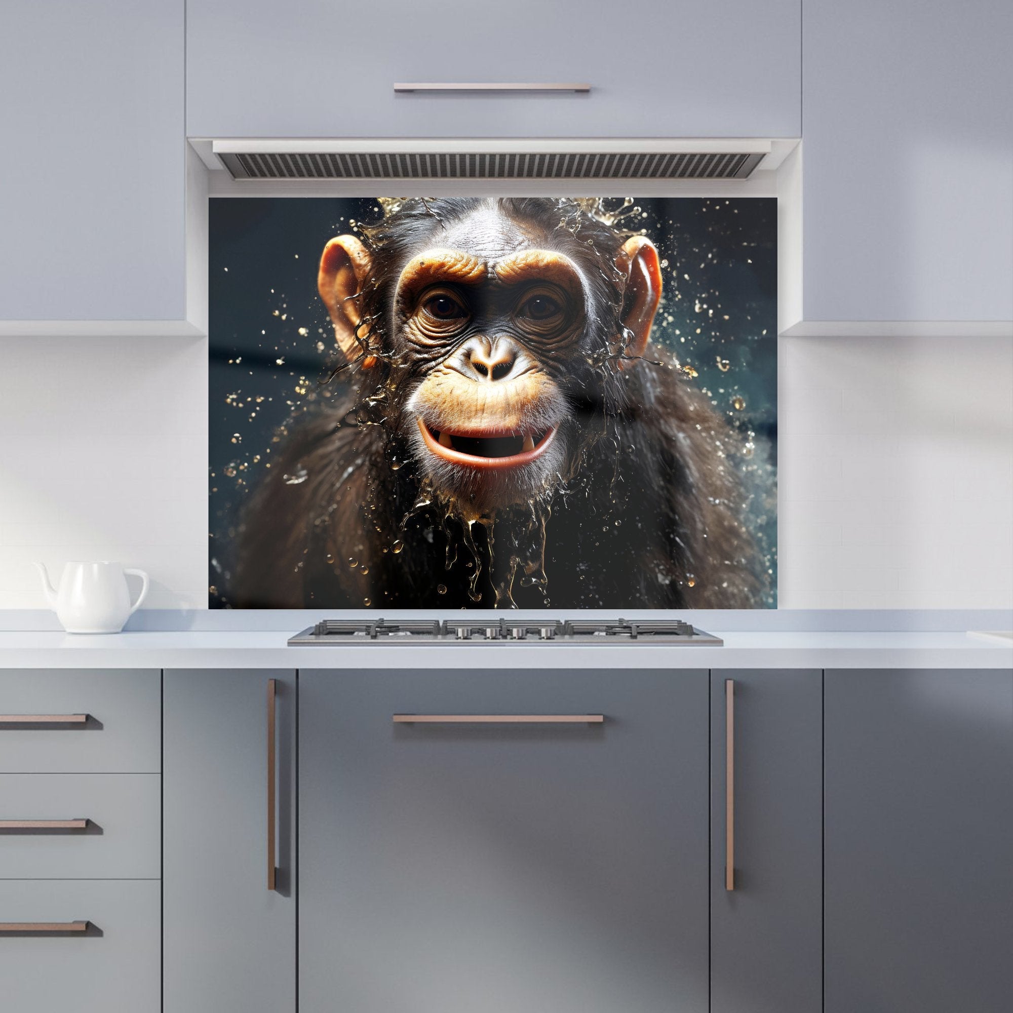 Realistic Monkey Face Splashart Kitchen Splashback