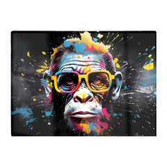 Coloured Splashart Monkey Face Glass Chopping Board