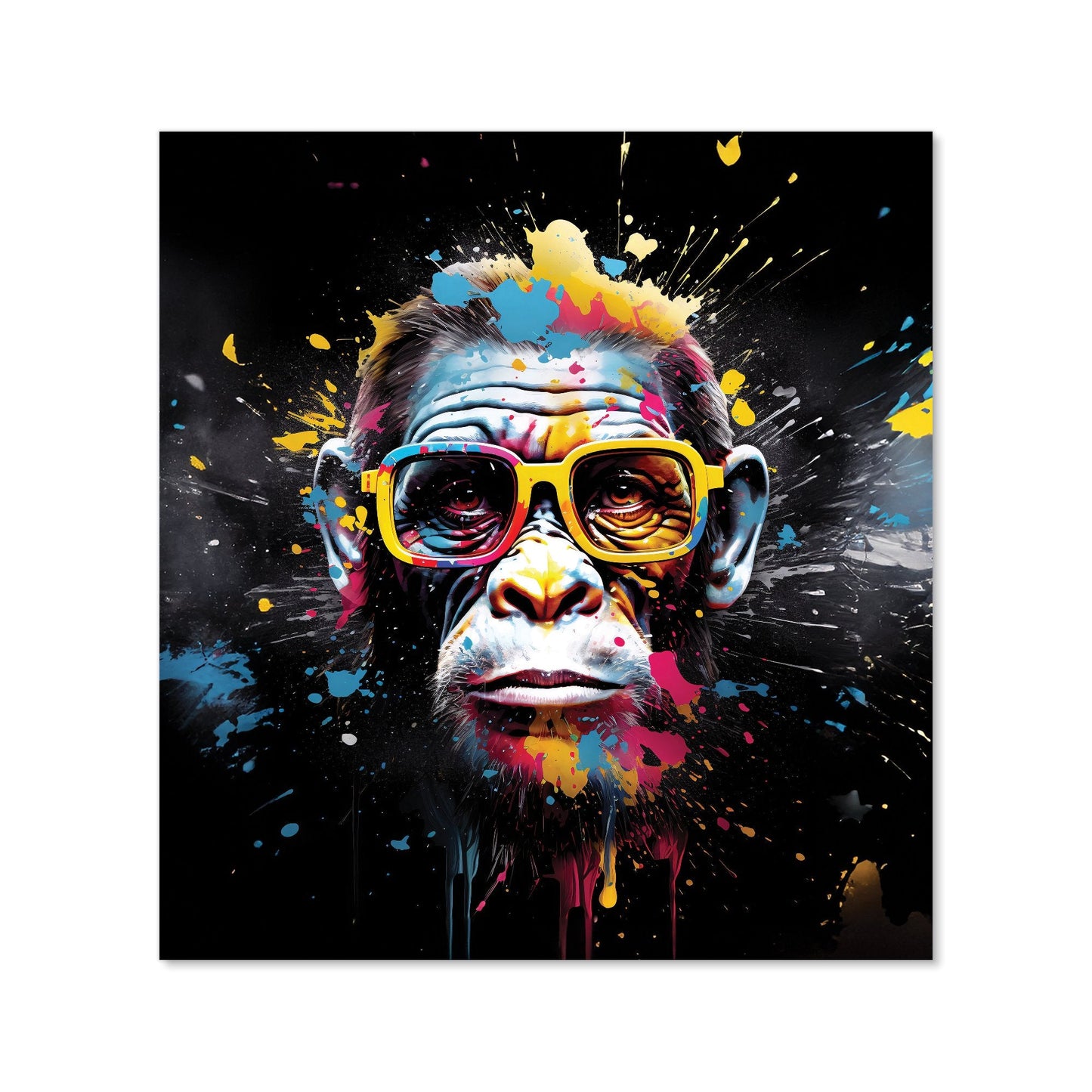 Coloured Splashart Monkey Face Kitchen Splashback