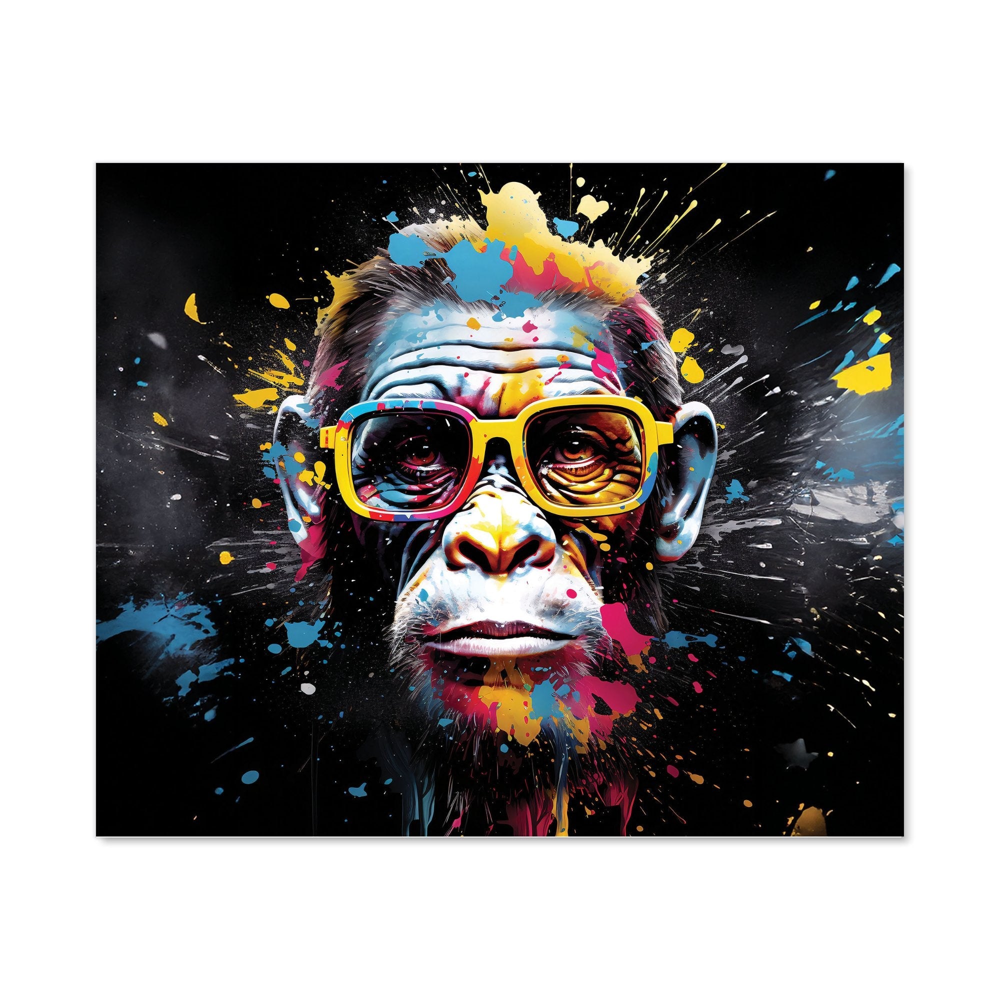 Coloured Splashart Monkey Face Kitchen Splashback