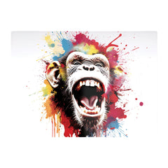 Coloured Splashart Crazy Monkey Face Glass Chopping Board