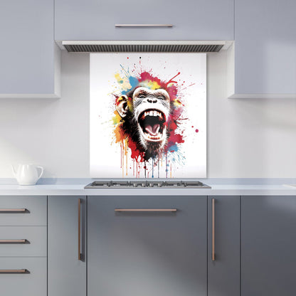 Coloured Splashart Crazy Monkey Face Kitchen Splashback