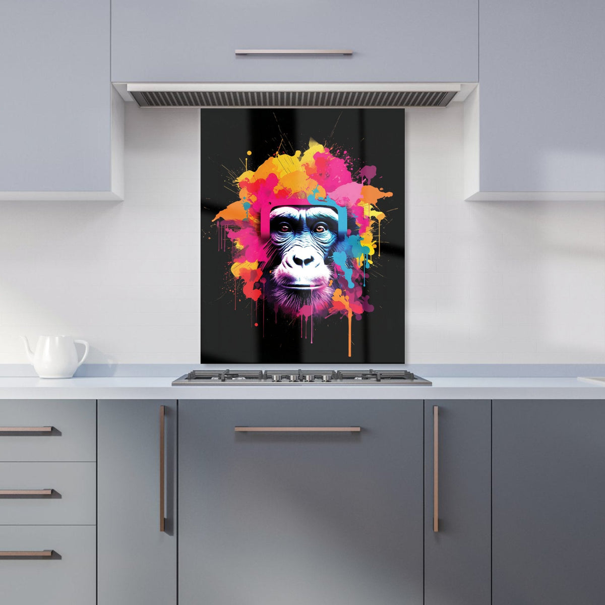 Multi Coloured Monkey Face Kitchen Splashback