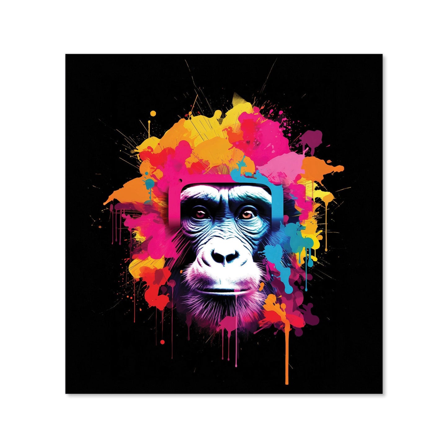 Multi Coloured Monkey Face Kitchen Splashback