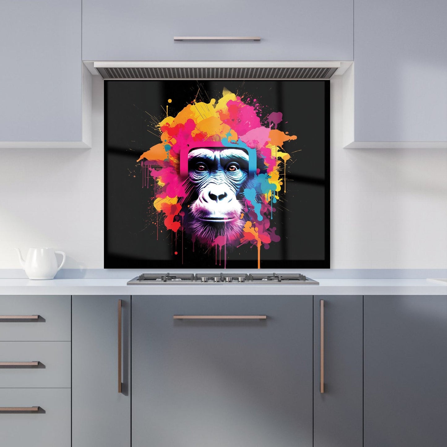 Multi Coloured Monkey Face Kitchen Splashback