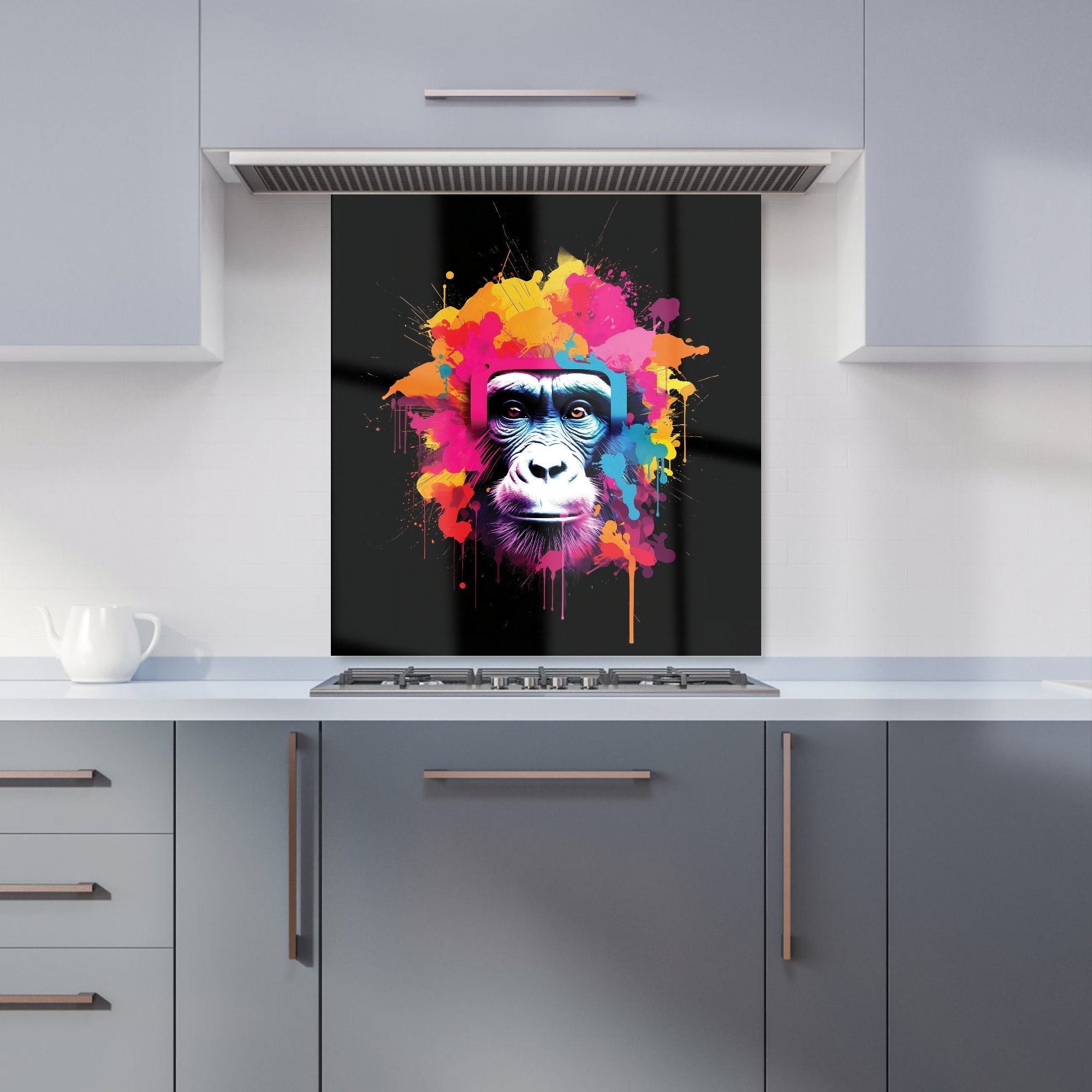 Multi Coloured Monkey Face Kitchen Splashback
