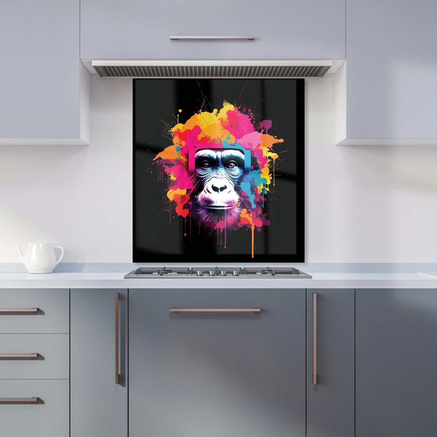 Multi Coloured Monkey Face Kitchen Splashback