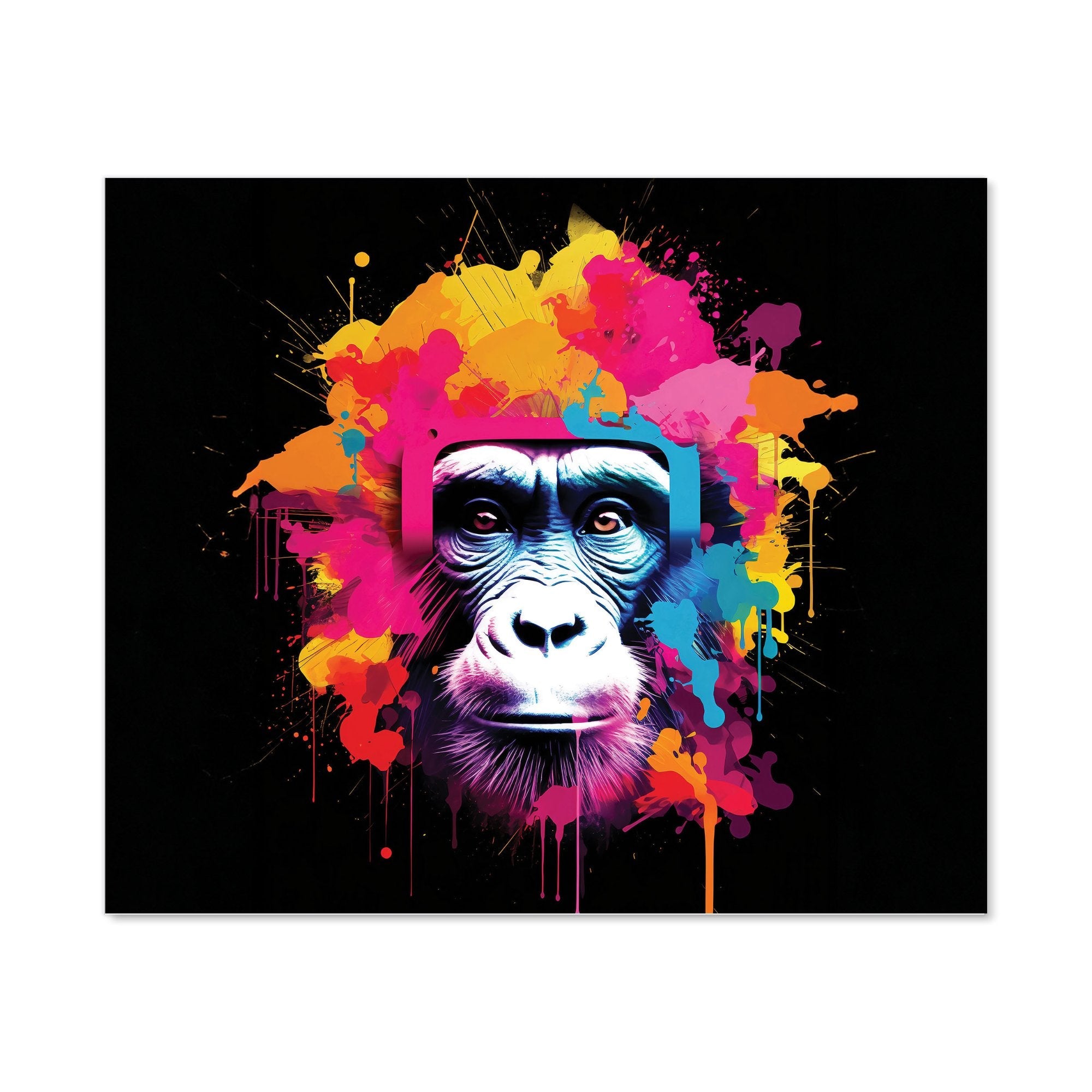 Multi Coloured Monkey Face Kitchen Splashback