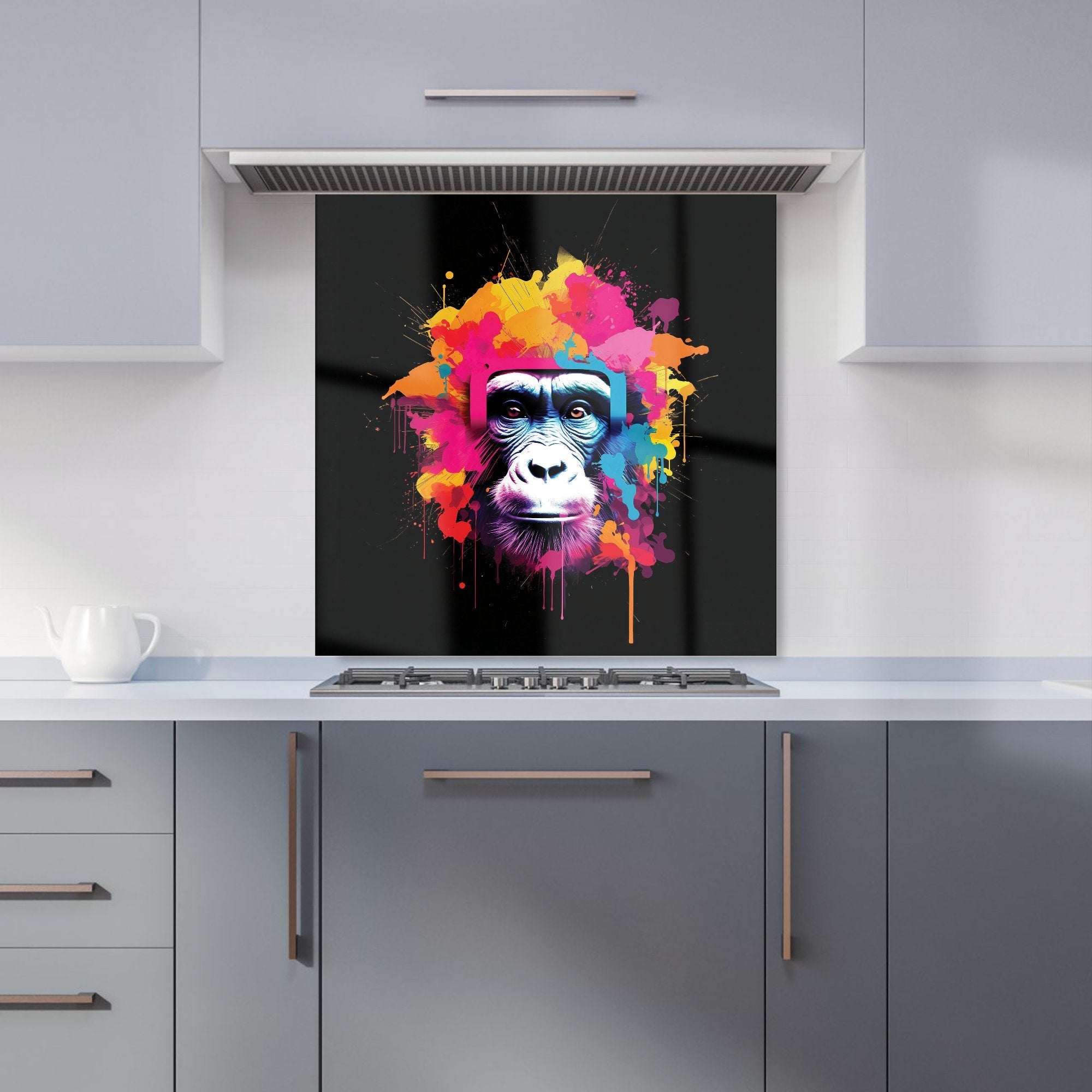 Multi Coloured Monkey Face Kitchen Splashback