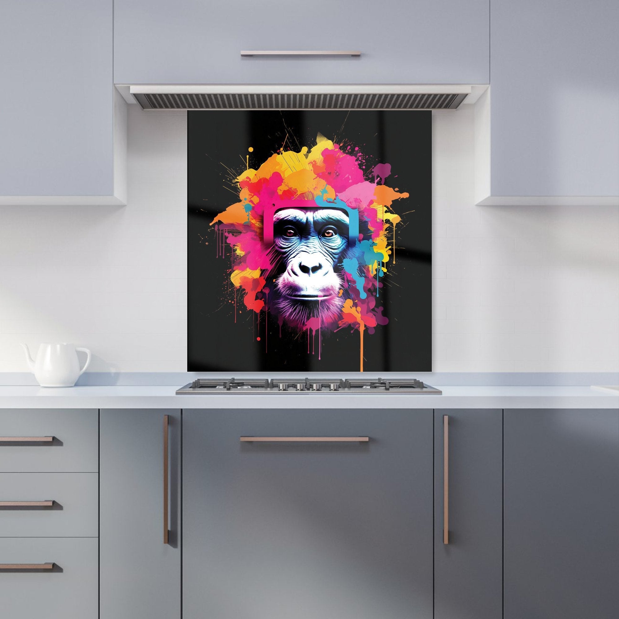 Multi Coloured Monkey Face Kitchen Splashback