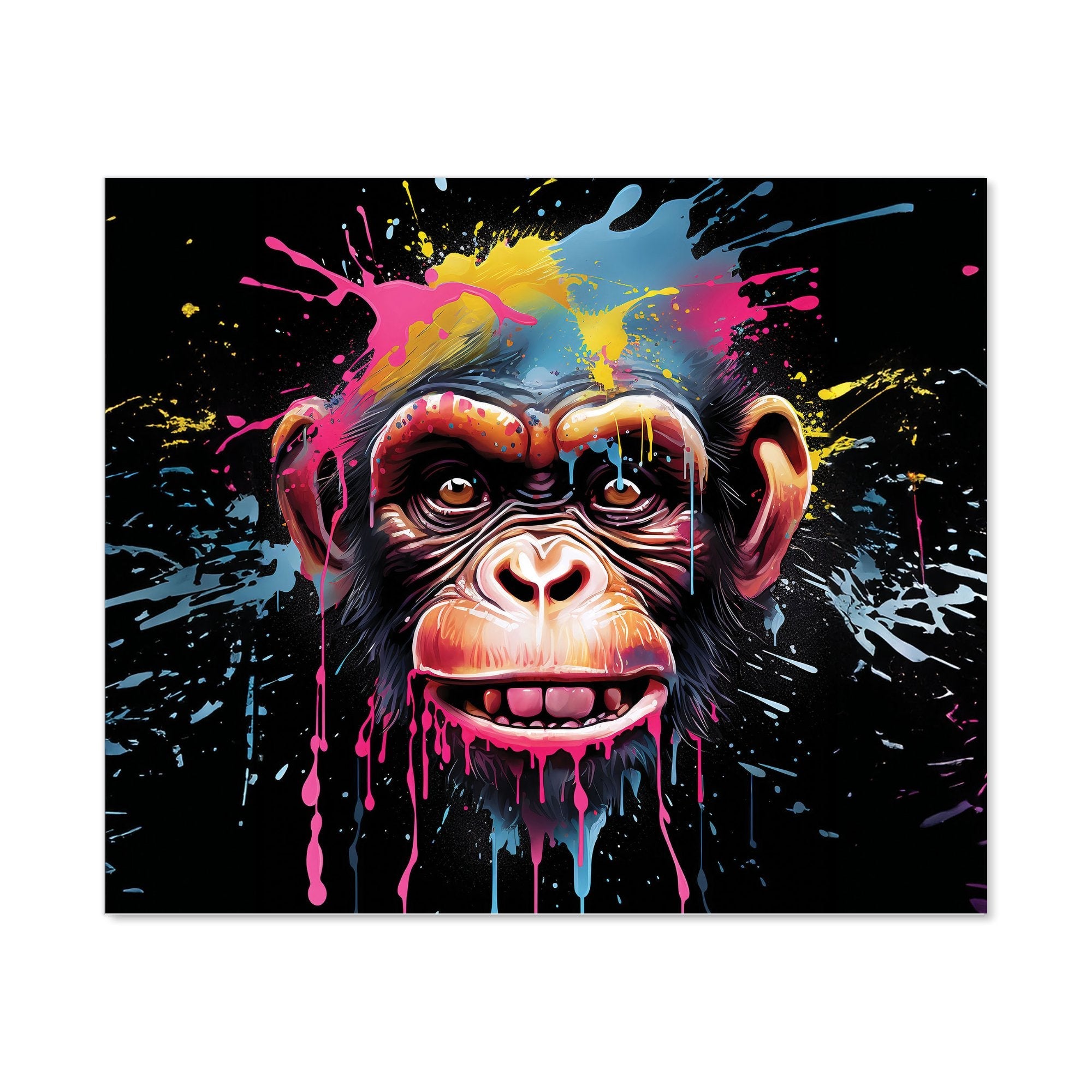Multi Coloured Monkey Face Splashart Kitchen Splashback