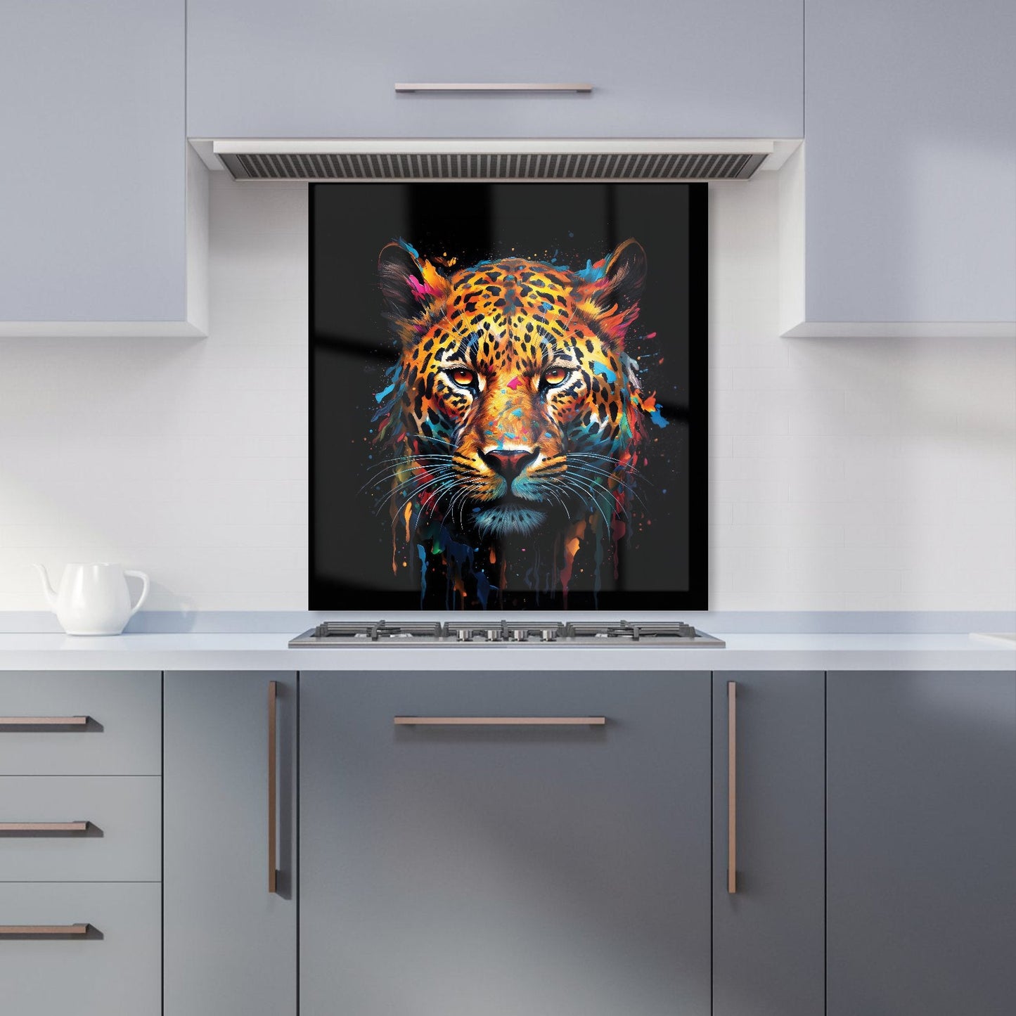 Splashart Leopard Face Kitchen Splashback