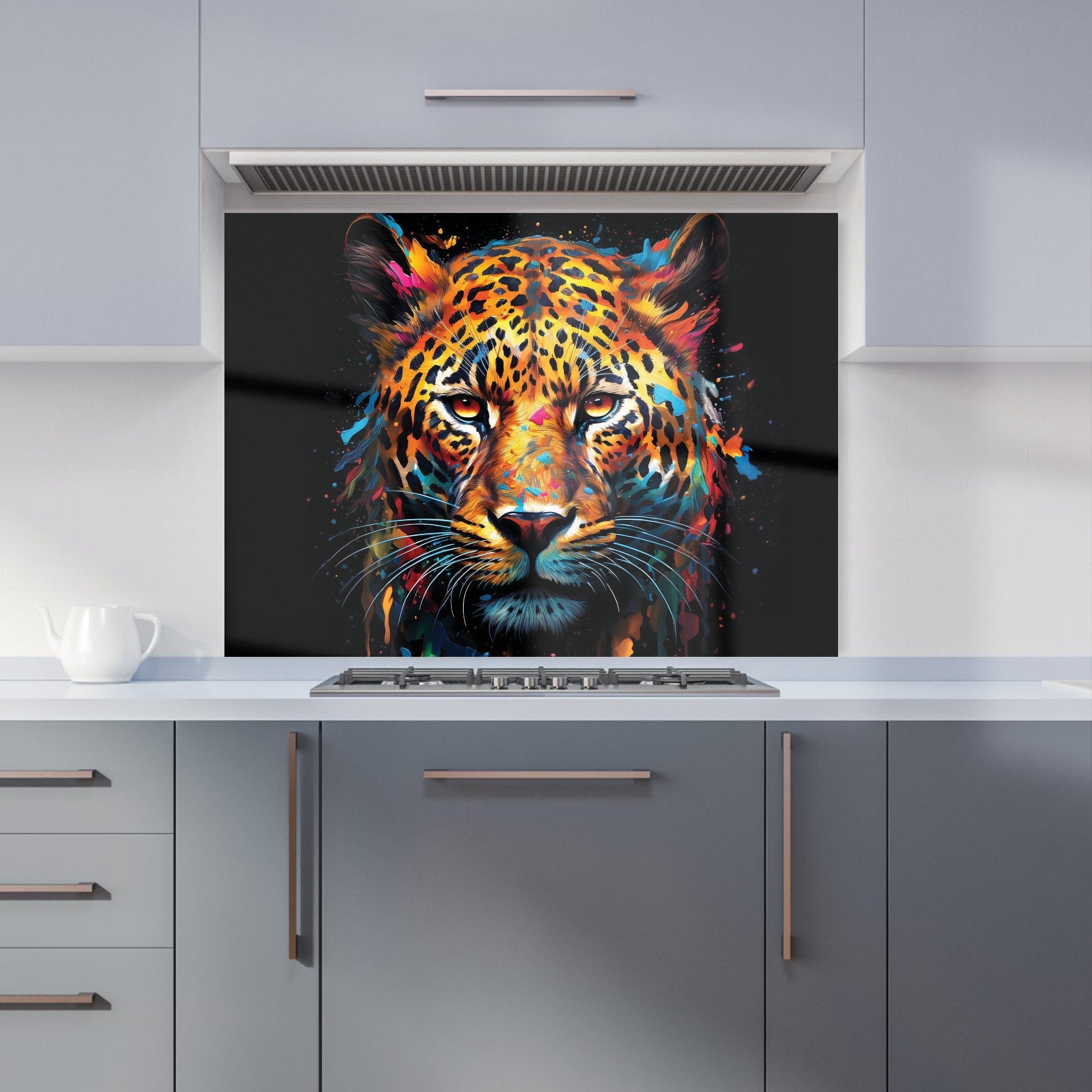 Splashart Leopard Face Kitchen Splashback
