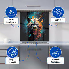 Splashart Angry Hyena Face Kitchen Splashback