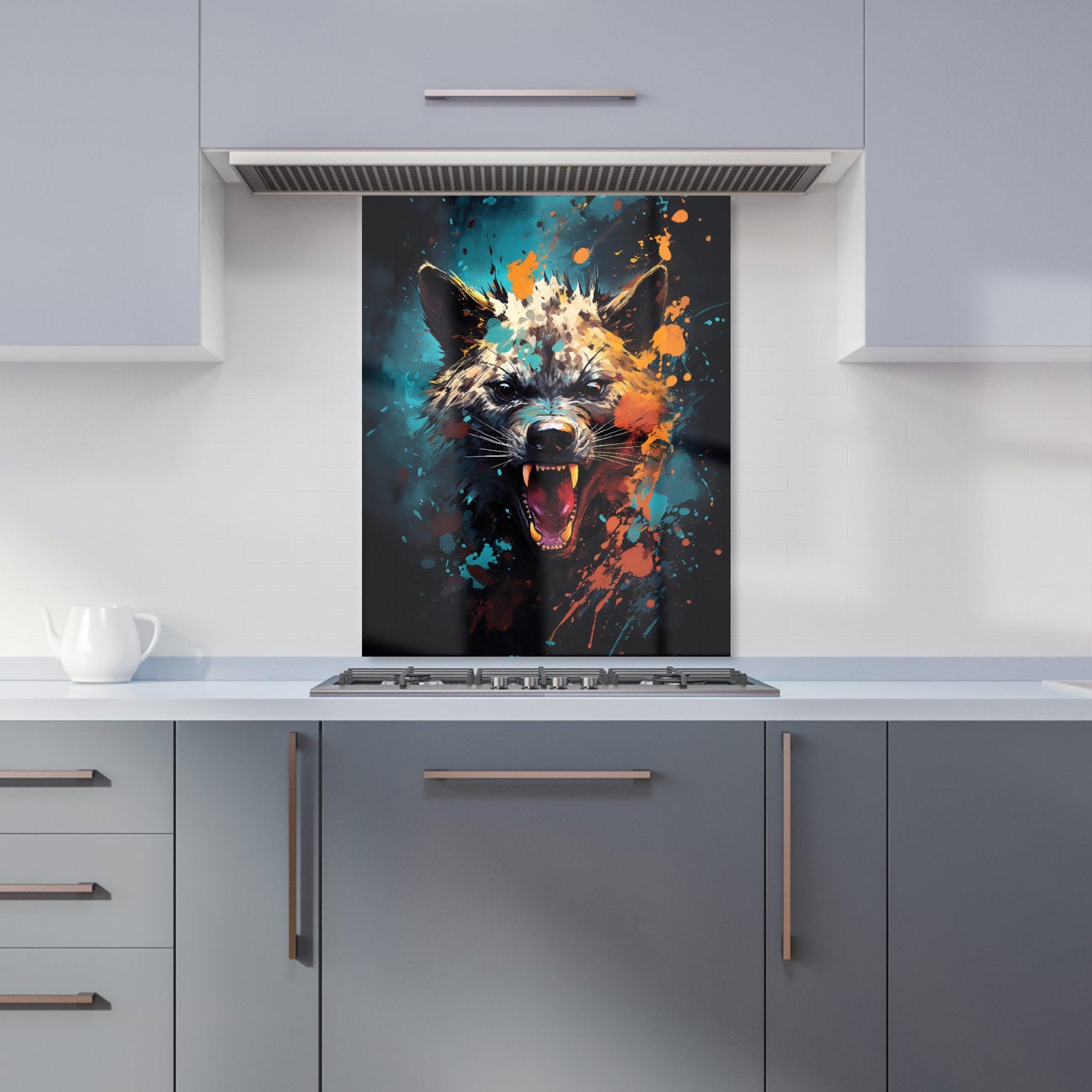 Splashart Angry Hyena Face Kitchen Splashback
