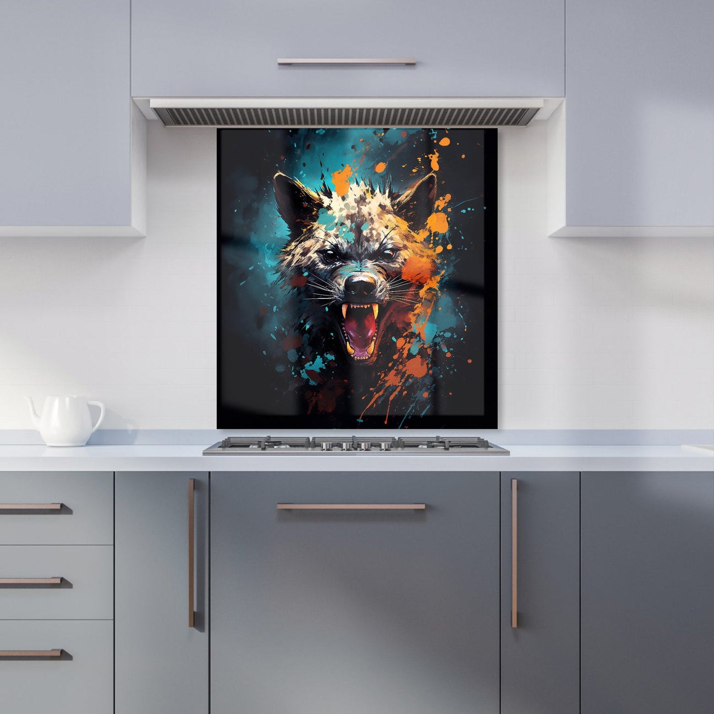 Splashart Angry Hyena Face Kitchen Splashback