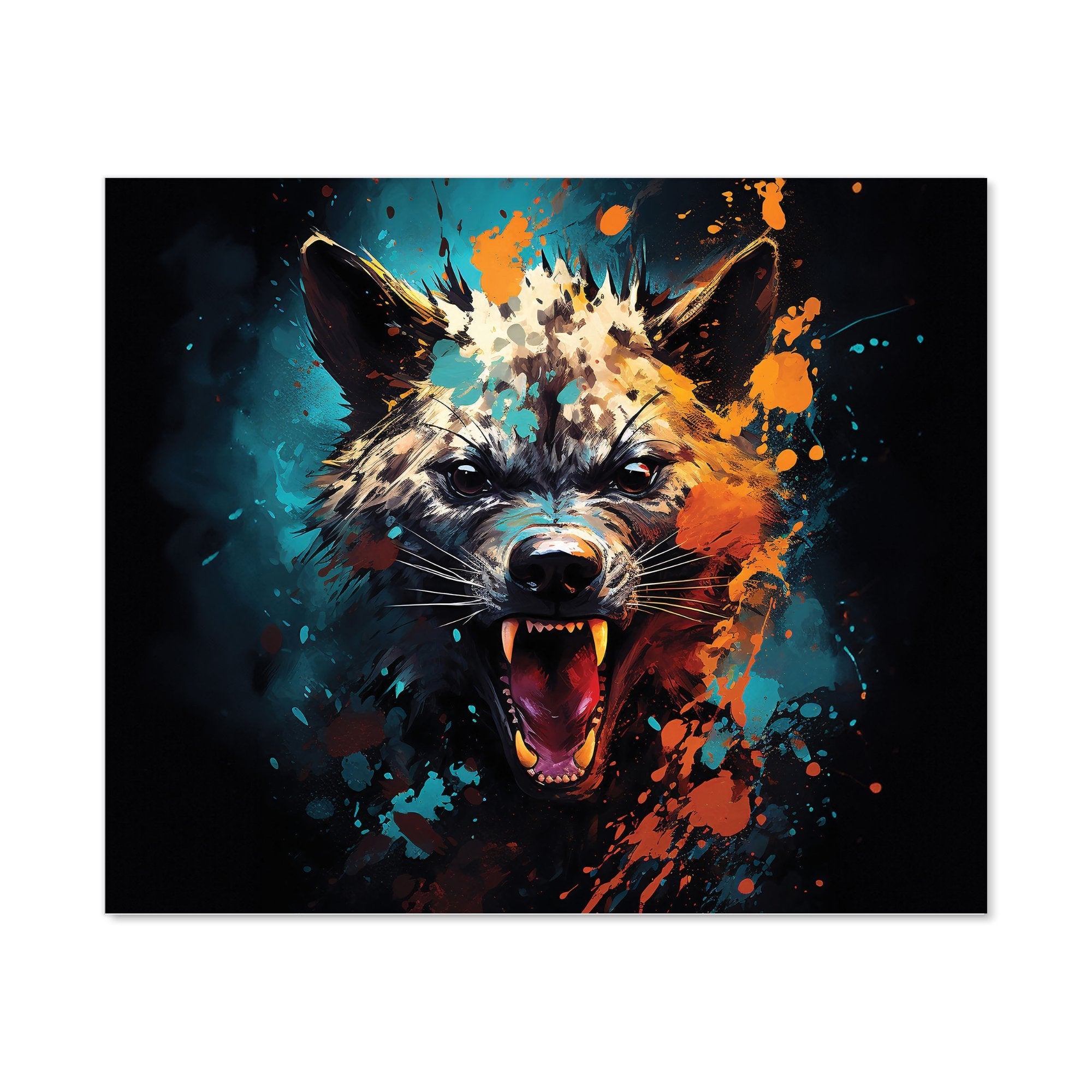 Splashart Angry Hyena Face Kitchen Splashback