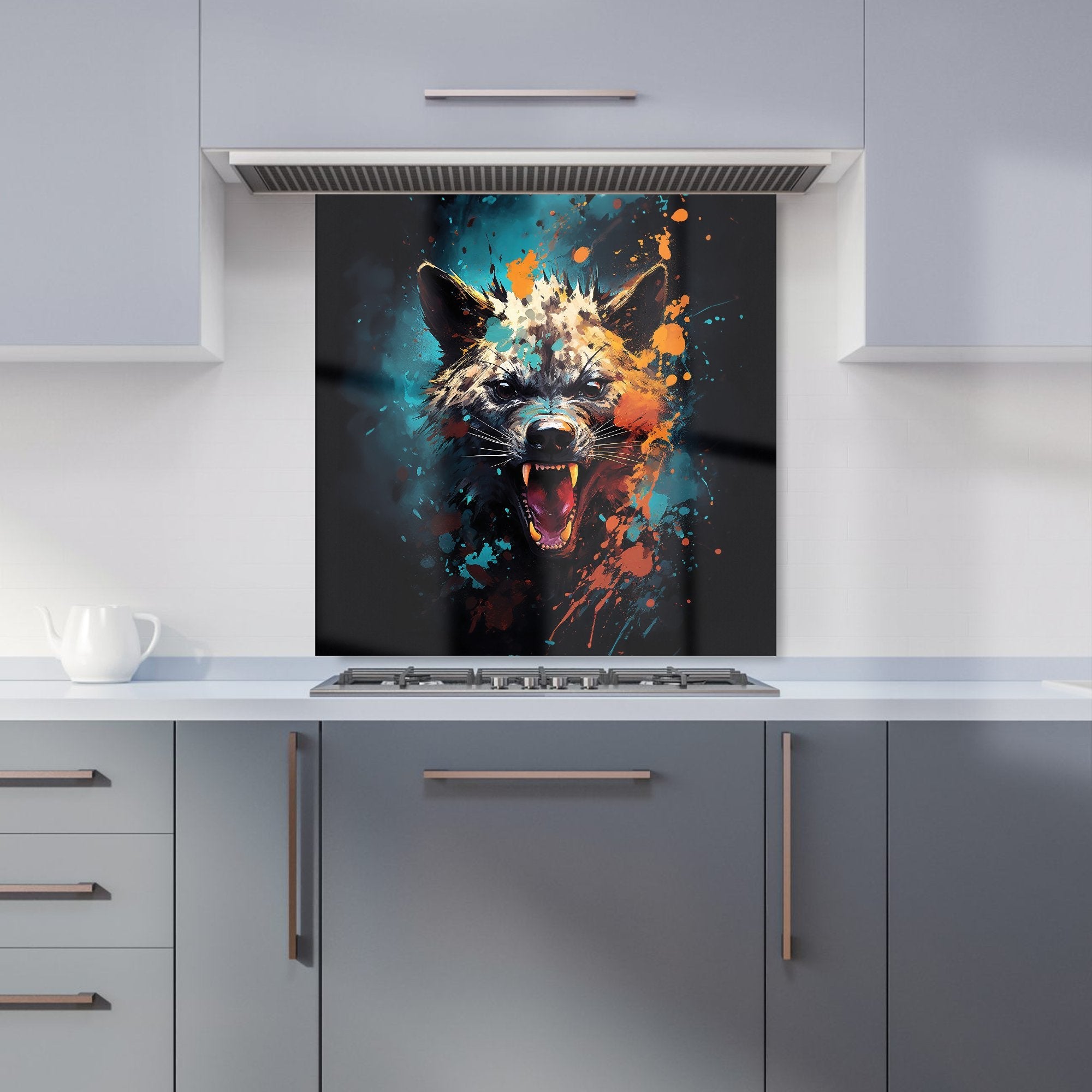 Splashart Angry Hyena Face Kitchen Splashback