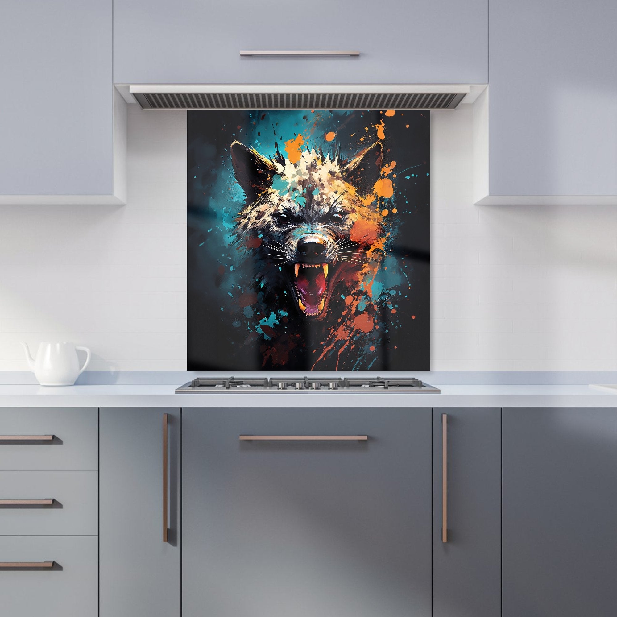 Splashart Angry Hyena Face Kitchen Splashback