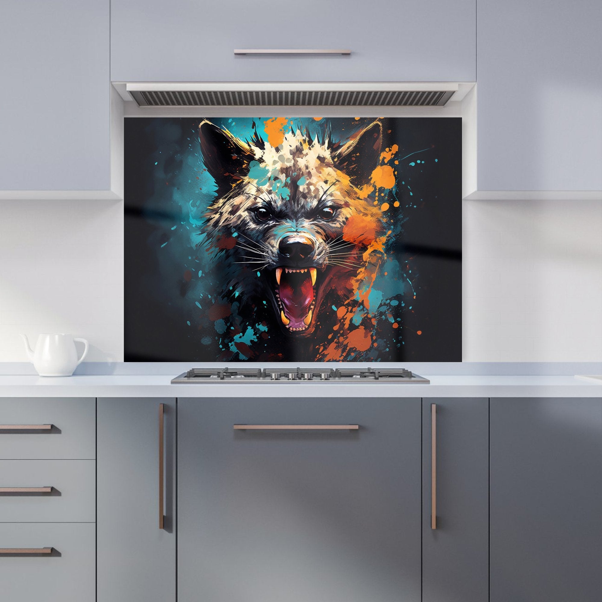 Splashart Angry Hyena Face Kitchen Splashback