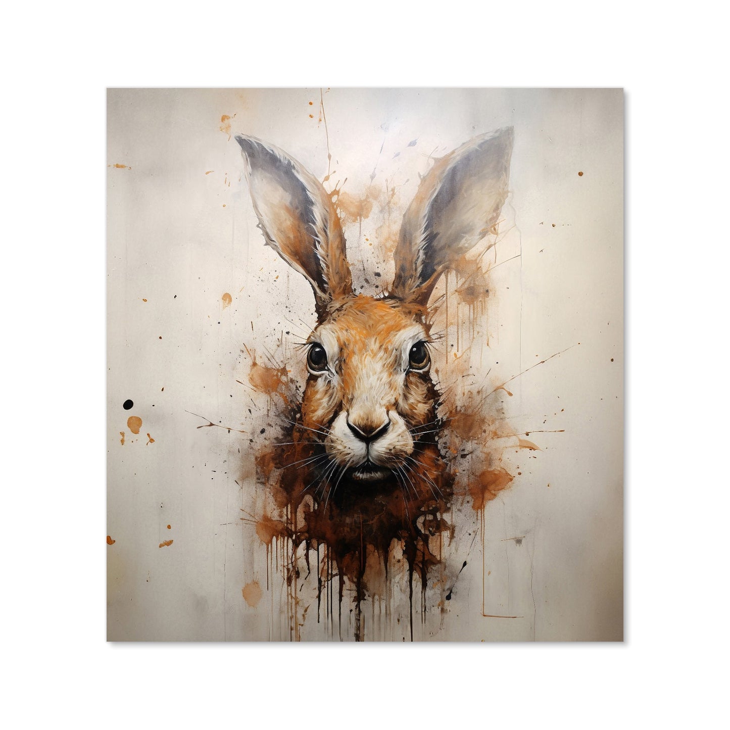 Watercolour Hare Face Kitchen Splashback