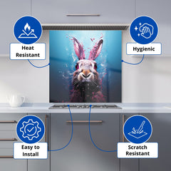 Rabbit Face Splashart Kitchen Splashback