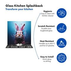Rabbit Face Splashart Kitchen Splashback