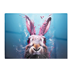 Rabbit Face Splashart Glass Chopping Board