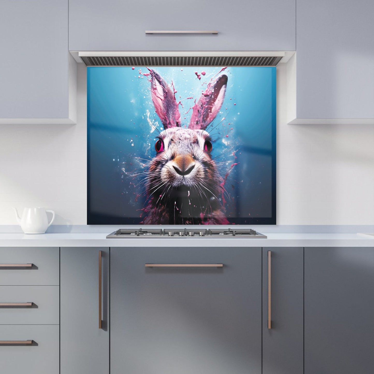 Rabbit Face Splashart Kitchen Splashback