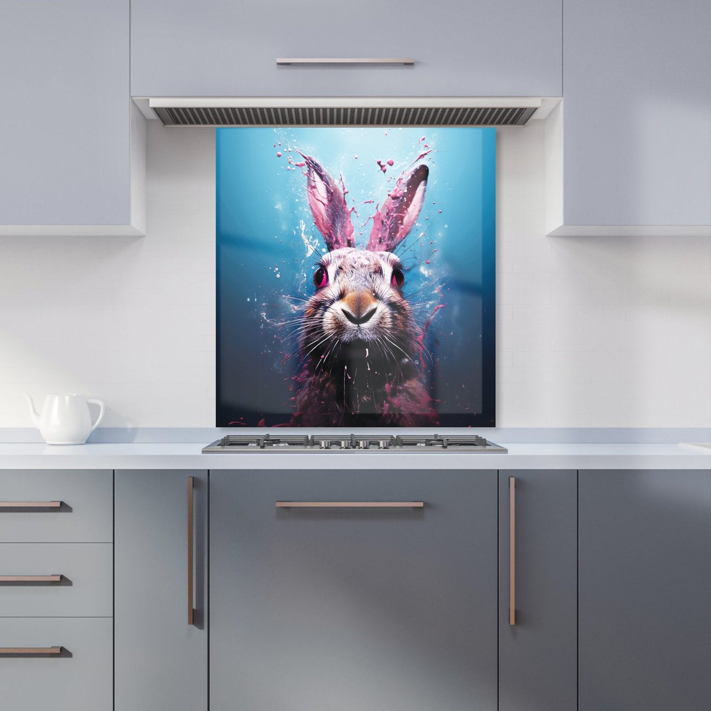 Rabbit Face Splashart Kitchen Splashback