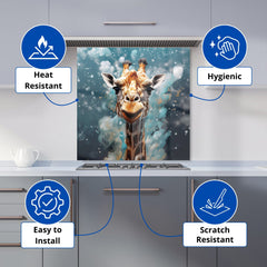 Splashart Giraffe Face Kitchen Splashback