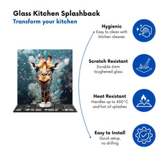 Splashart Giraffe Face Kitchen Splashback
