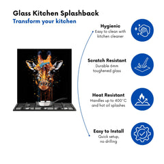 Giraffe Face Splashart Kitchen Splashback