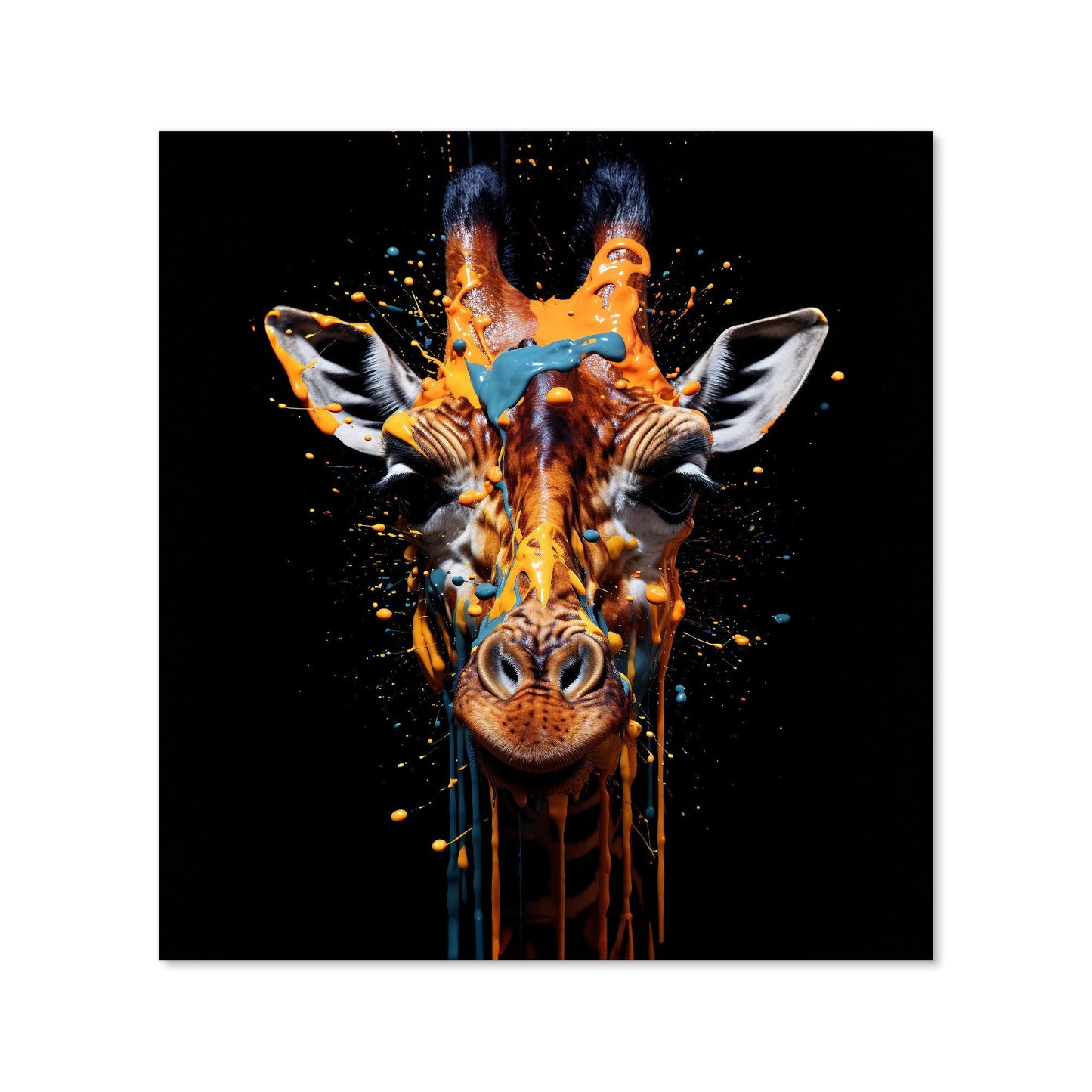 Giraffe Face Splashart Kitchen Splashback