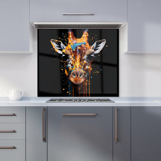 Giraffe Face Splashart Kitchen Splashback