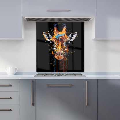 Giraffe Face Splashart Kitchen Splashback