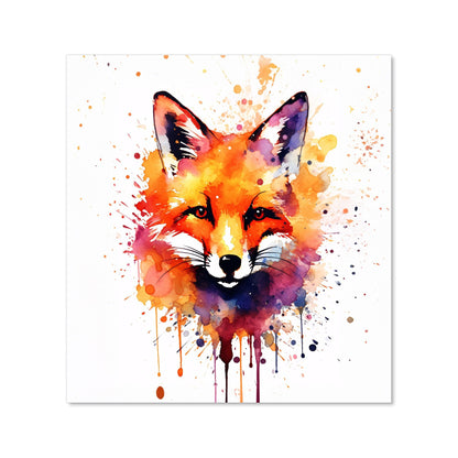 Watercolour Splashart Fox Face Kitchen Splashback