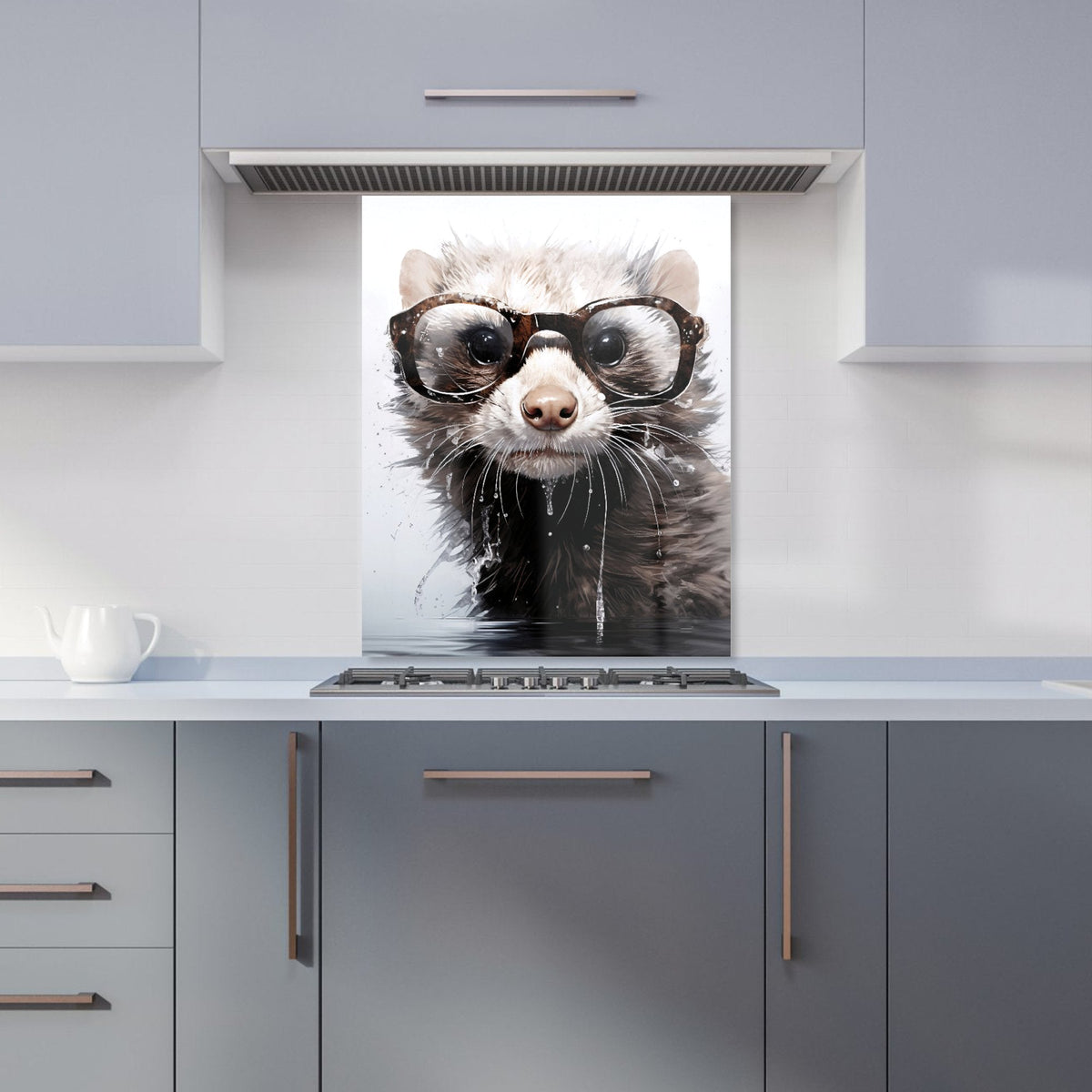 Splashart Ferret With Glasses Kitchen Splashback
