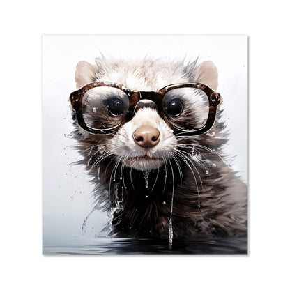 Splashart Ferret With Glasses Kitchen Splashback