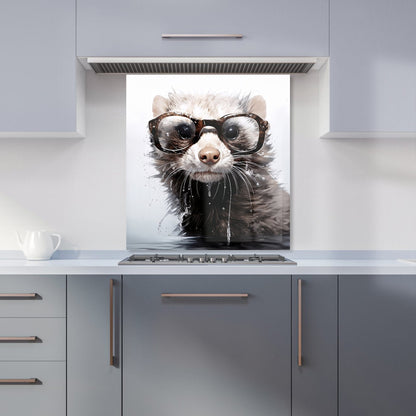 Splashart Ferret With Glasses Kitchen Splashback