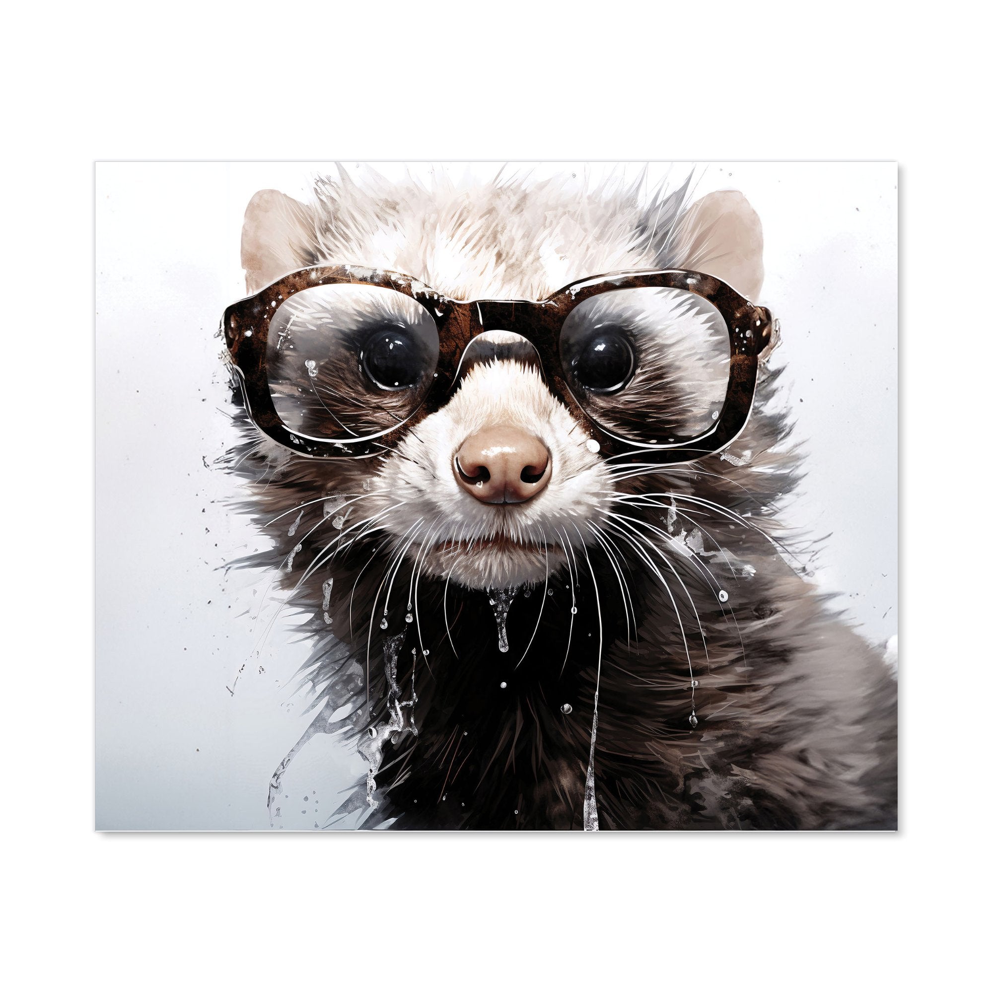 Splashart Ferret With Glasses Kitchen Splashback