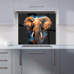 Splashart Elephant Blue Kitchen Splashback