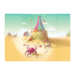 Crab On A Beach Holiday Glass Chopping Board