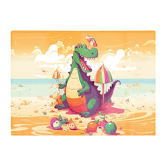 Crocodile On A Beach Holiday Glass Chopping Board