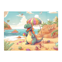 Dragon On A Beach Holiday Glass Chopping Board