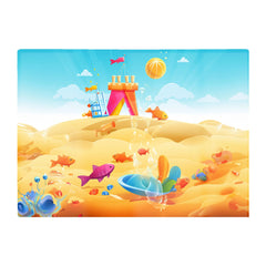 Fishes On A Beach Holiday Glass Chopping Board