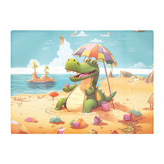 A Crocodile On A Beach Holiday Glass Chopping Board