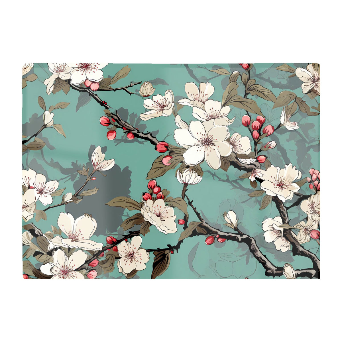 Pink Blossom Asian Design Glass Chopping Board